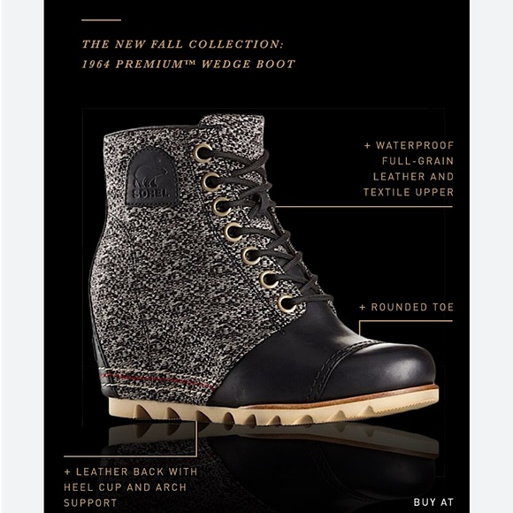 Sorel Joan of Arctic Wedge III Boot Black Grey - Picture 2 of 5